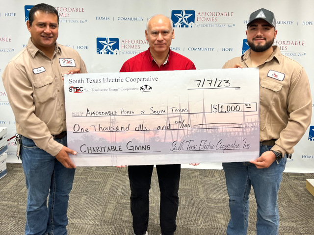 Affordable Homes of South Texas check presentation