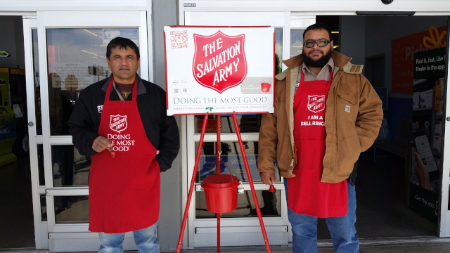 STEC volunteers at Salvation Army ring the bell